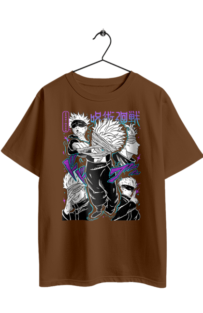 Футболка оверсайз з принтом "Магічна битва Годжо". Anime, gojo, jujutsu kaisen, manga, актуальне, аніме, годжо, магічна битва, манга, містика, темне фентезі. 2070702