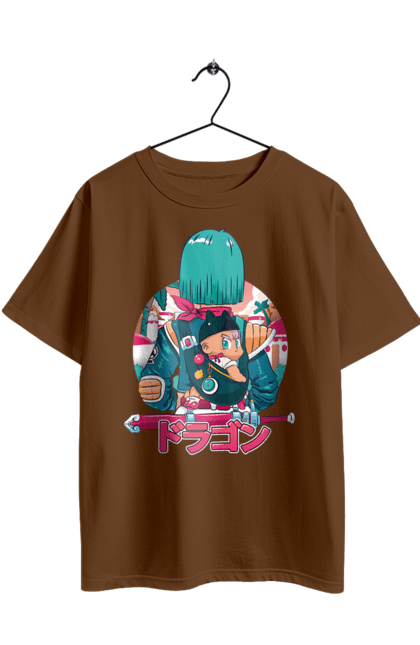 Футболка оверсайз з принтом "Перли дракона Булма". Anime, bulma, dragon ball, goku, manga, аніме, булма, гоку, манга, перли дракона. 2070702
