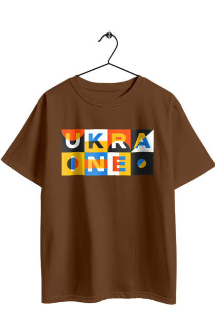 Футболка оверсайз з принтом "Україна". Напис україна, символ україни, текст україна, україна. 2070702