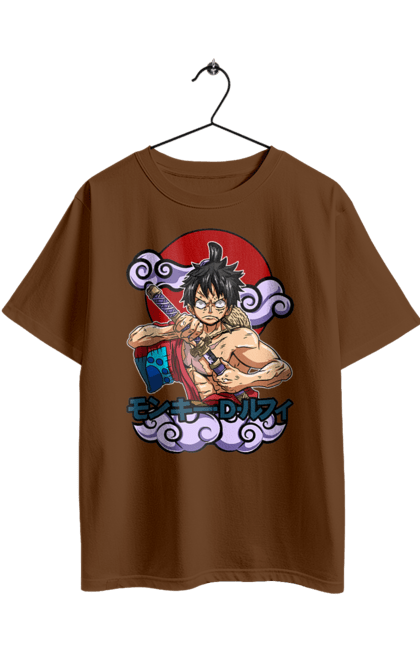 Футболка оверсайз з принтом "Ван Піс Луффі". Luffy, one piece, аніме, ван піс, великий куш, луффі, манга, монки де луффі, пірати. 2070702