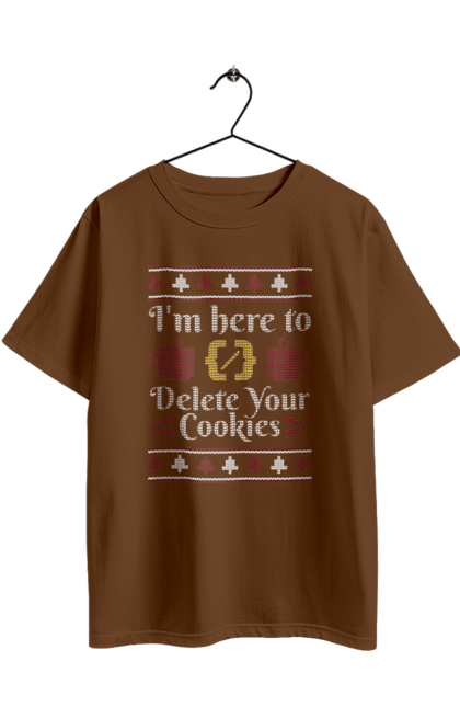 Футболка оверсайз з принтом "Я тут щоб з'їсти твої кукі". 404, ай ті, айтішник, бінарний, код, програміст, розробник, хакер. 2070702