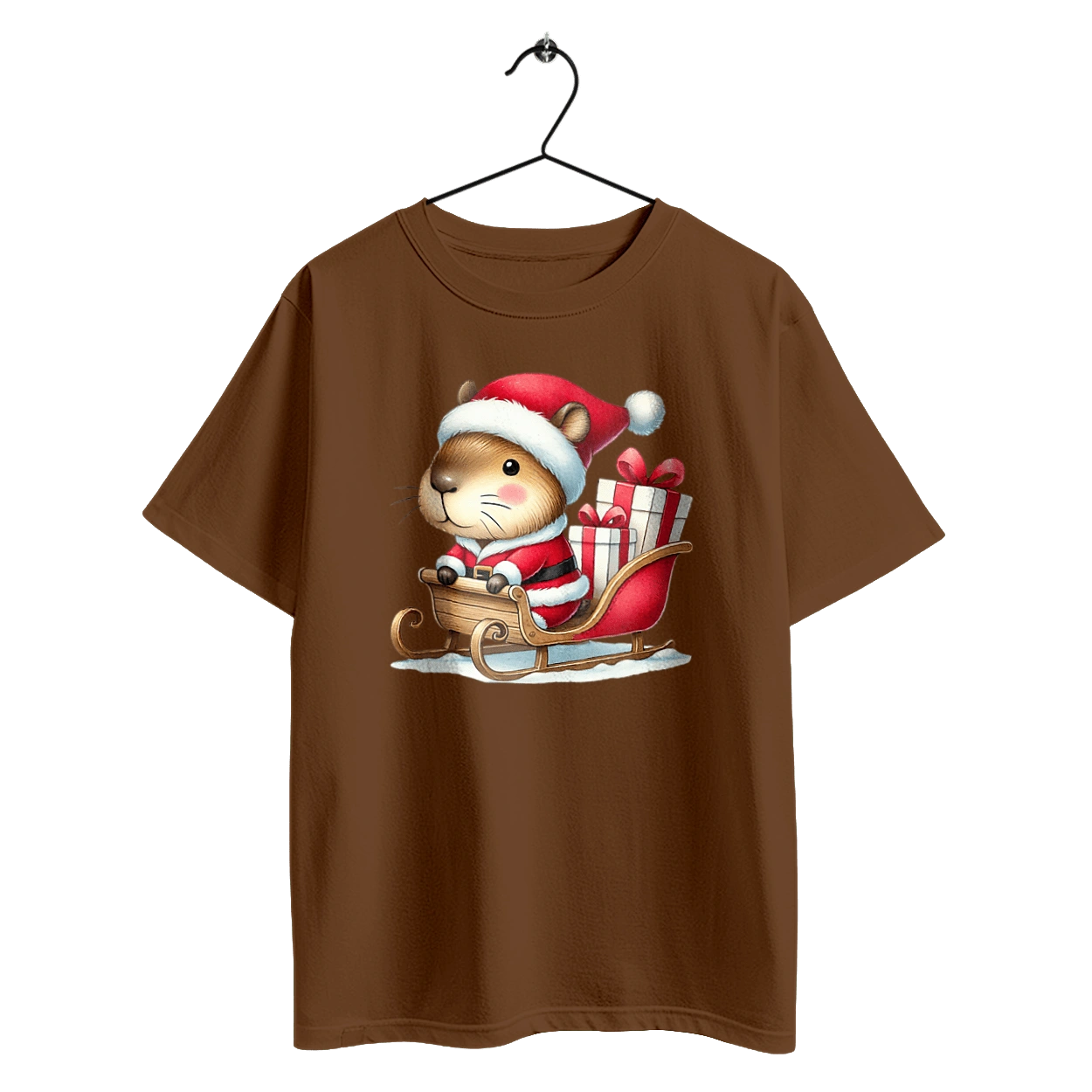 Christmas Capybara with a Gift