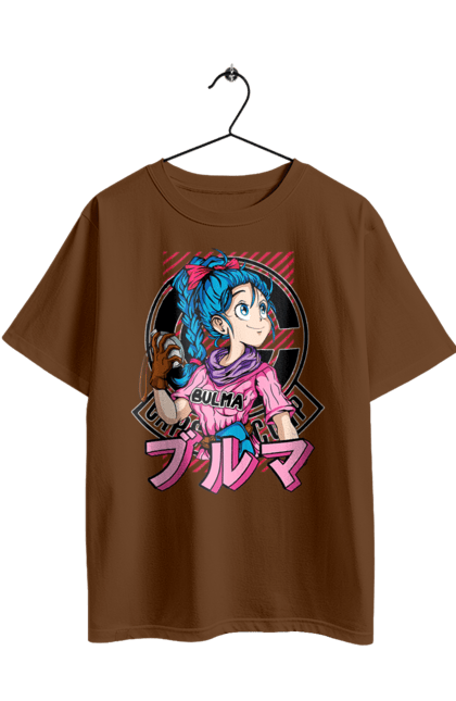 Футболка оверсайз з принтом "Перли дракона Булма". Anime, bulma, dragon ball, goku, manga, аніме, булма, гоку, манга, перли дракона. 2070702