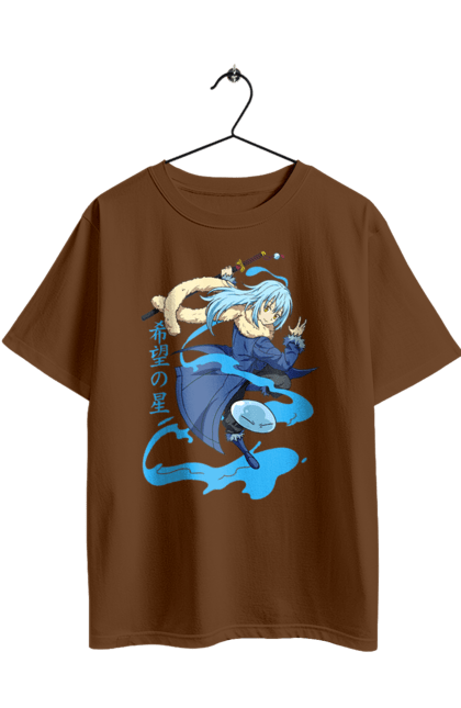 Футболка оверсайз с принтом О моём перерождении в слизь. Reincarnated to slime, rimuru tempest, аниме, манга, новелла, римуру, римуру темпест, слайм. 2070702