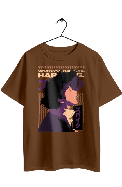 Футболка оверсайз з принтом "Ковбой Бібоп Спайк". Anime, cowboy bebop, spike, spike spiegel, аніме, ковбой бібоп, спайк, спайк шпігель. 2070702