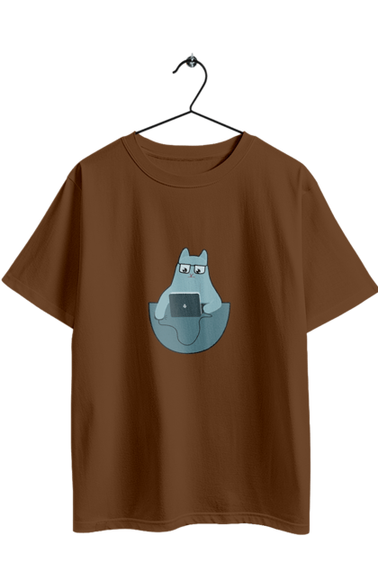 Футболка оверсайз з принтом "Кіт програміст". Angular, c, css, html, it, javascript, jquery, php, python, react, svelt, vue, айтишник, айті, гумор, код, кодувати, прогер, програміст, програмісти, ти ж, ти ж програміст, тиж програміст. 2070702