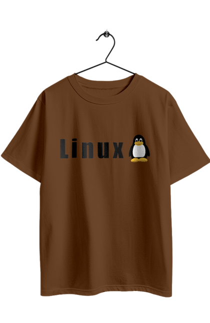 Oversized t-shirt with prints Linux. Administrator, availability, black, commercial, free, freedom, independence, is free, it, it specialist, linux, operating system, os, penguin, programmer, server, software, sysadmin, sysop, system, system administrator, text. 2070702