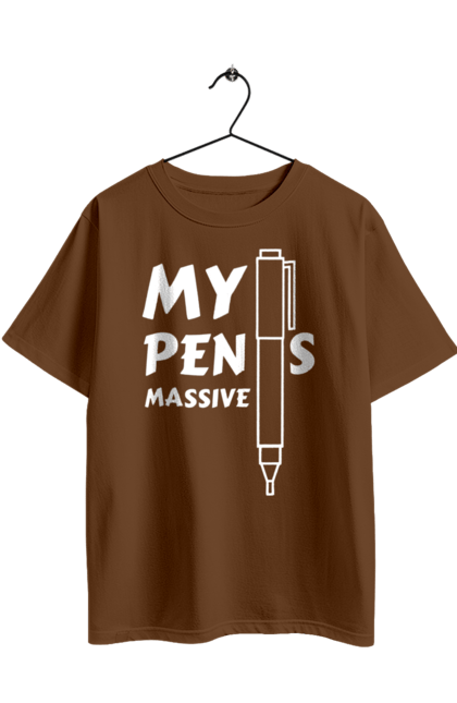 Футболка оверсайз з принтом "Моя ручка величезна". Гумор, мем, моя ручка величезна, прикол, прикольна, смішна. 2070702