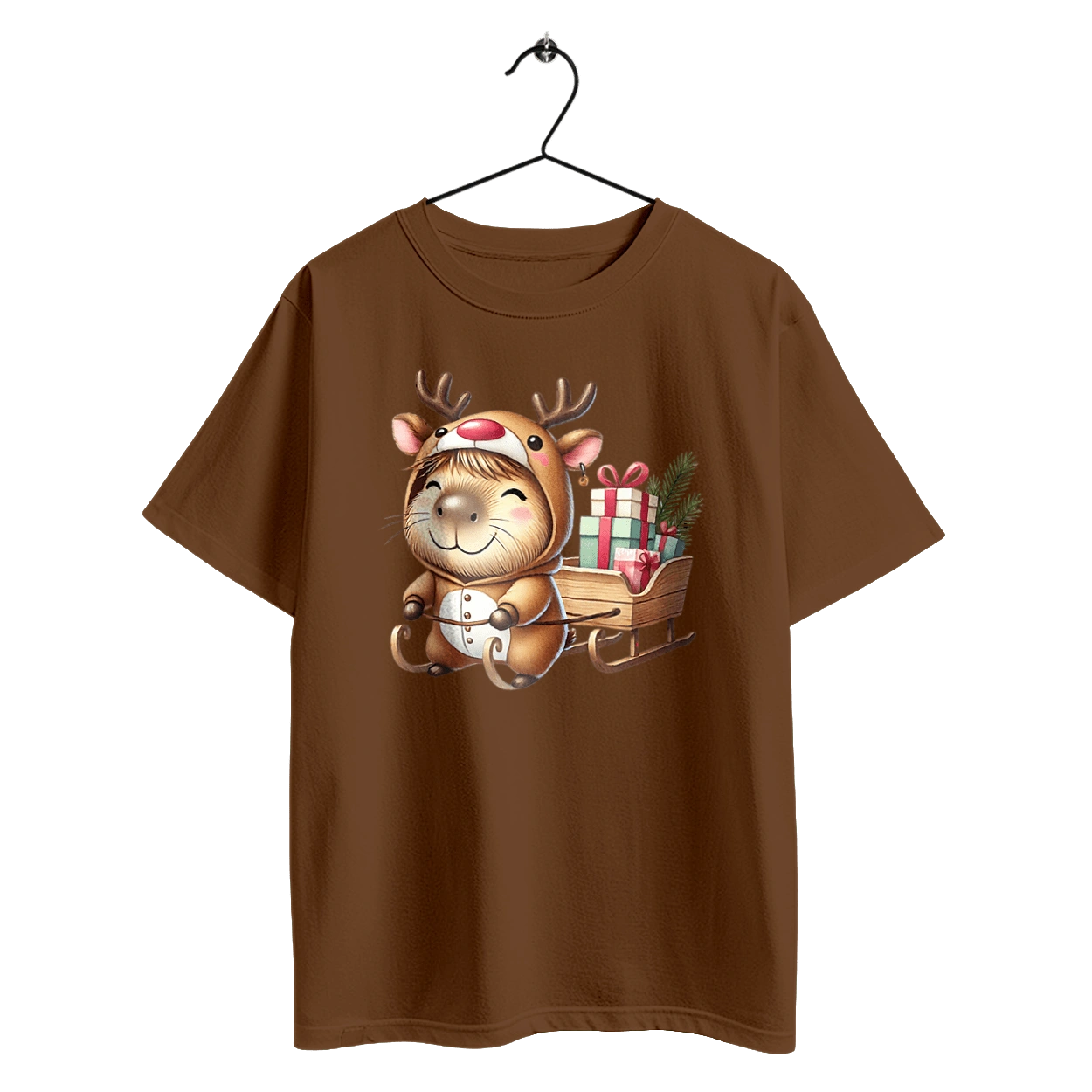 Christmas Capybara with a Gift