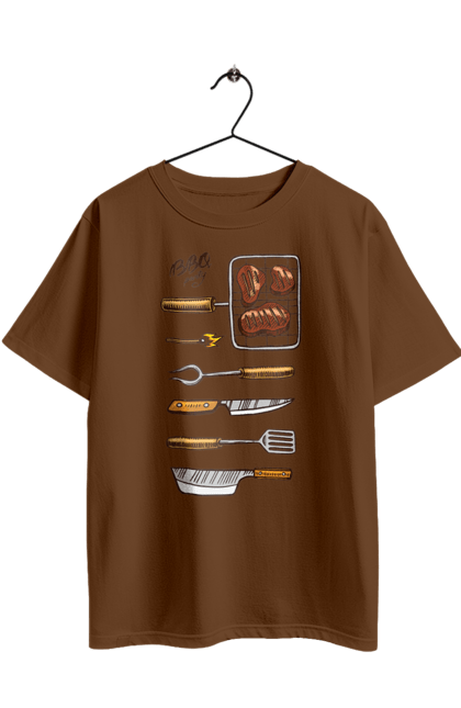 Oversized t-shirt with prints Barbecue Party. B-b-q, fry, meat. 2070702