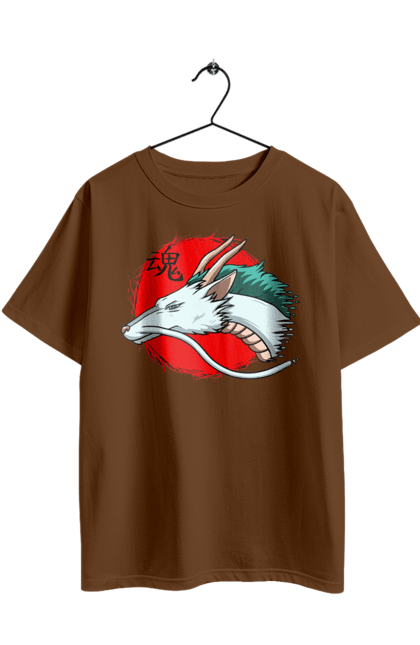 Футболка оверсайз з принтом "Віднесені привидами Хаку". Haku, spirited away, studio ghibli, віднесені привидами, гіблі, дракон, хаку. 2070702