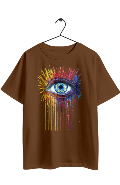 Oversized t-shirt with prints Colorful Flowing Eye. Eye, paints. 2070702
