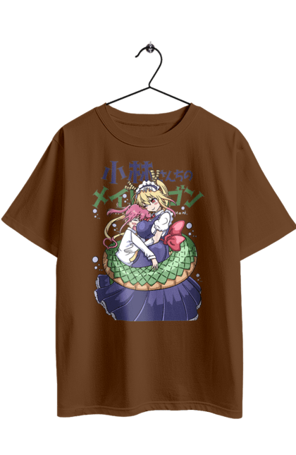 Футболка оверсайз з принтом "Драконопокоївка пані Кобаяші". Kobayashi, аніме, дракон, кобаяші, манга, пані кобаяші, тору, тору кобаясі, тору кобаяші. 2070702