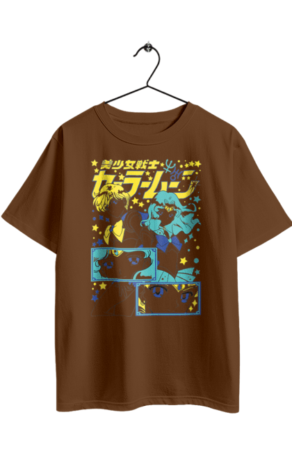 Футболка оверсайз с принтом Сейлор Уран и Нептун. Neptune, sailor moon, uranus, аниме, драма, махо седьо, нептун, сейлор мун, сериал, уран. 2070702