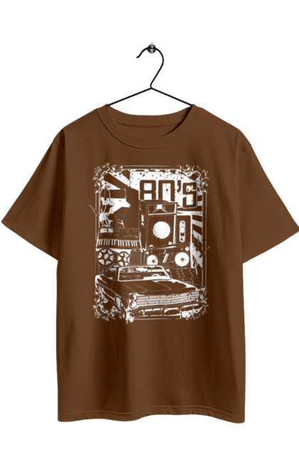 Футболка оверсайз з принтом "80 Е, Машина І Музика". 80, 80ті, машина, музика. 2070702