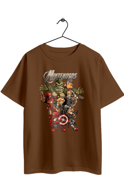 Футболка оверсайз з принтом "Герої Nintendo". Animal crossing, donkey kong, kirby, legend of zelda, nintendo, pokemon, герої з ігор, луїджі, маріо, мультики, принцеса піч. 2070702