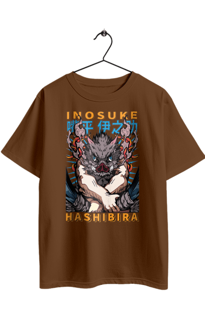 Футболка оверсайз з принтом "Винищувач Демонів Іноске". Demon slayer, inosuke, inosuke hashibira, kimetsu no yaiba, аніме, винищувач демонів, іноске, іноске хашибіра, манга. 2070702