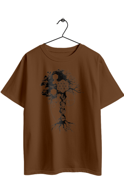 Футболка оверсайз з принтом "Древо життя". Геном людини, дерево життя, золотий перетин, квітка життя, сакральна геометрія, таємниця світобудови, таємниця числа фібоначчі, число бога, число фібоначчі. 2070702