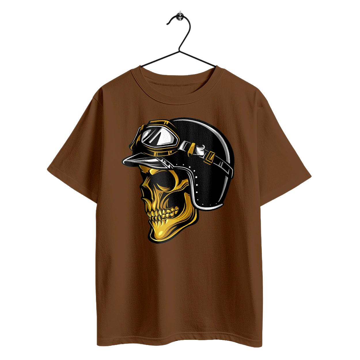 Skull in a motorcycle helmet