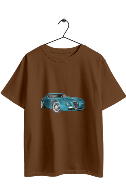Футболка оверсайз з принтом "Авто.7". Авто, блакитний, графіка, ретро авто, фото. 2070702
