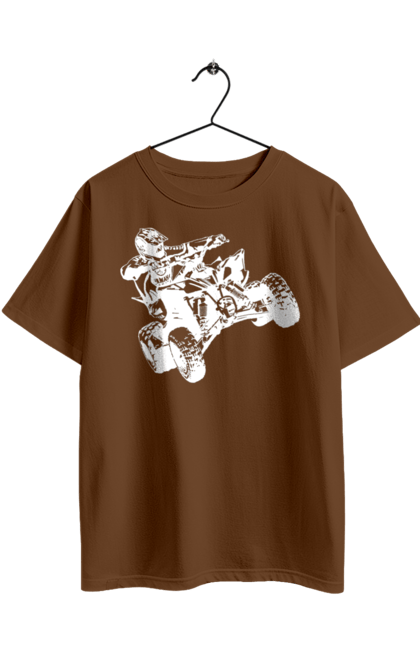 Oversized t-shirt with prints Man On Atv White. Atv, extreme, race. 2070702