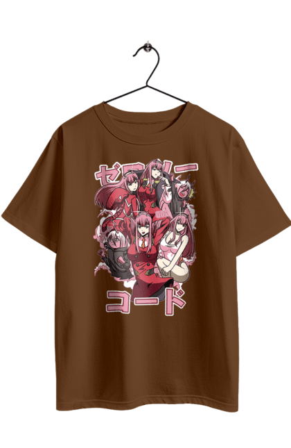 Футболка оверсайз з принтом "Коханий у Франксі Zero Two". Anime, manga, zero two, аніме, зеро ту, коханий у франксі, манга, милий у франксі, нуль два. 2070702