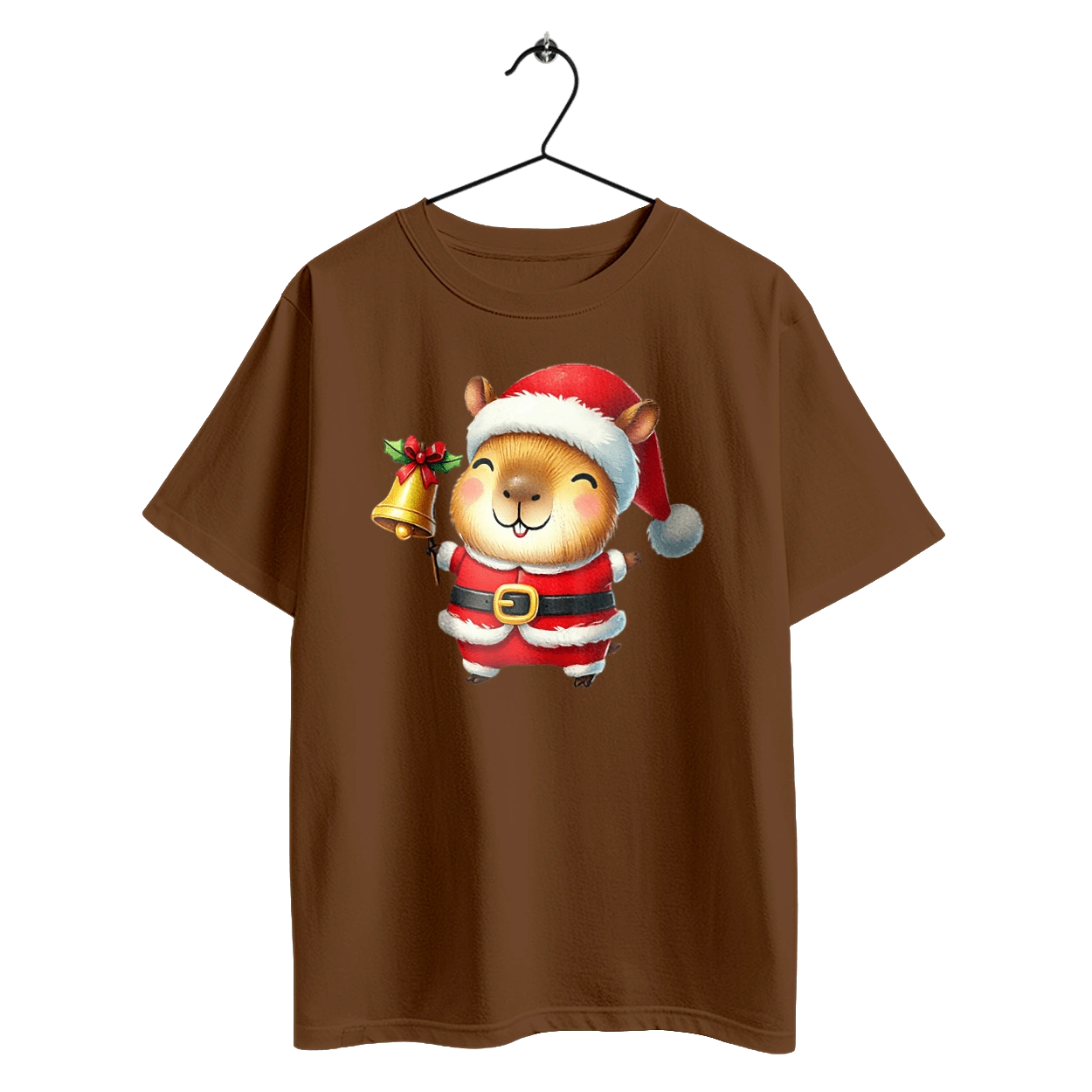 Funny capybara with a bell