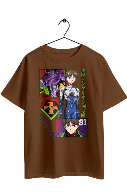 Футболка оверсайз з принтом "Євангеліон". Evangelion, neon genesis evangelion, аніме, єва 01, євангеліон, манга, синдзі, янгол. 2070702