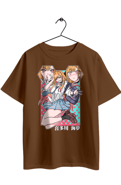 Футболка оверсайз з принтом "Ця фарфорова лялечка закохалася". Anime, manga, marin kitagawa, my dress-up darling, аніме, манга, марін, марін кітагава, фарфорова лялечка. 2070702