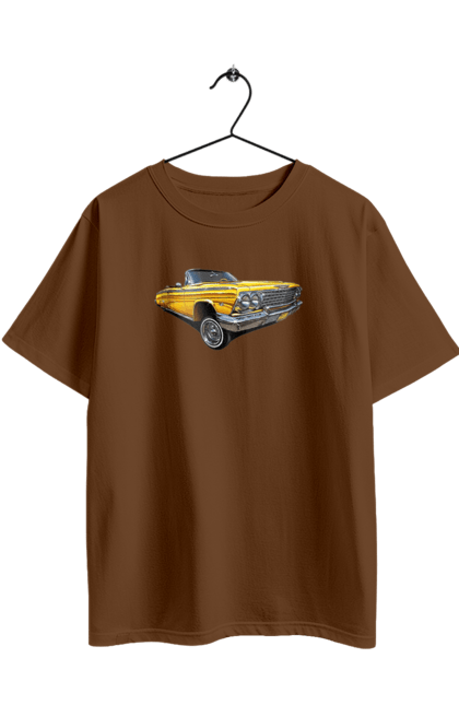 Футболка оверсайз з принтом "Автомобіль". Автомобіль, імпала, класика, лоурайдер, шевроле. 2070702
