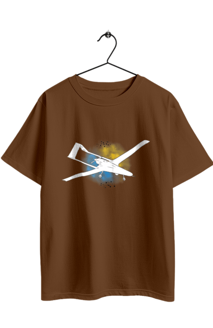 Футболка оверсайз з принтом "Товариш байрактар". Акварель, байрактар, небо, славаукраїні, україна. 2070702