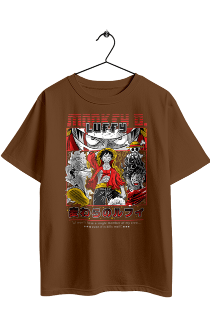 Футболка оверсайз з принтом "Ван Піс Луффі". Luffy, one piece, аніме, ван піс, великий куш, луффі, манга, монки де луффі, пірати. 2070702