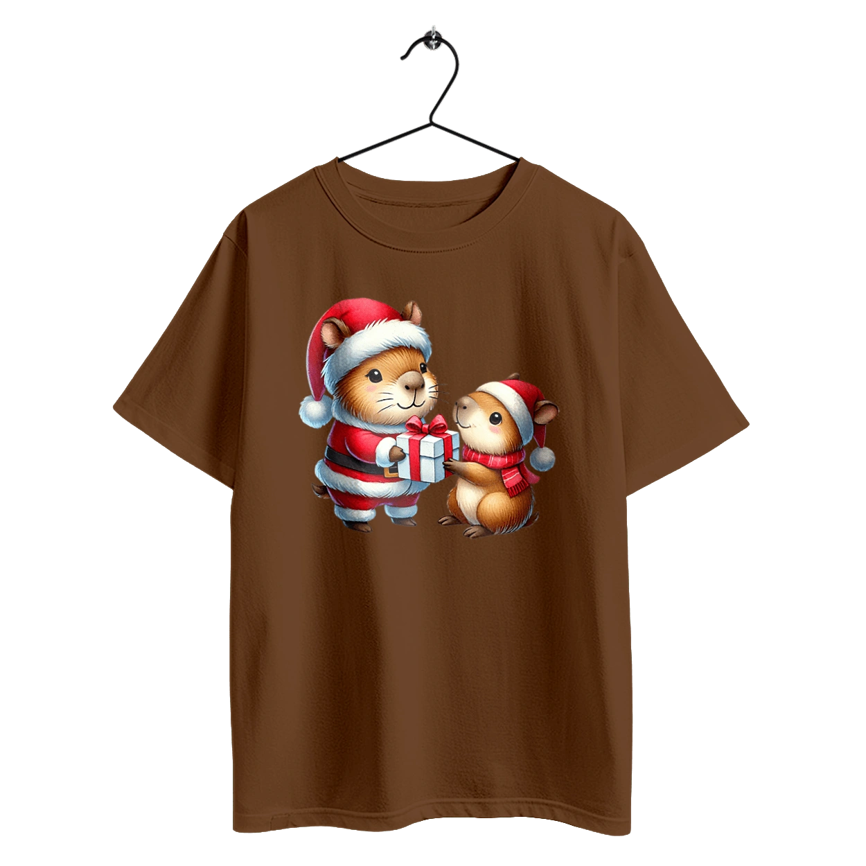 Christmas Capybara with a Gift