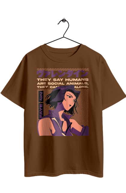 Футболка оверсайз з принтом "Ковбой Бібоп Фей". Anime, cowboy bebop, faye, faye valentine, аніме, ковбой бібоп, фей, фей валентайн. 2070702