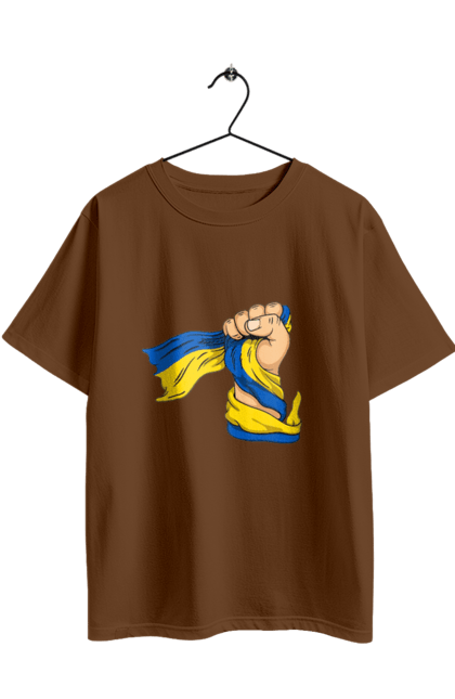 Футболка оверсайз з принтом "Сильна Україна". Воля, кулак, прапор україни, україна, українська символіка. 2070702