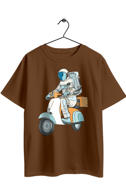 Oversized t-shirt with prints Astronaut on a motorcycle. Cosmonaut, motorcycle, space. 2070702