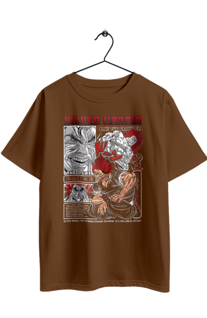 Футболка оверсайз з принтом "Боєць Баки Ханма Юдзіро". Anime, hanma baki, manga, yujiro hanma, аніме, боєць баки, бойові мистецтва, манга, серіал, ханма юдзіро. 2070702