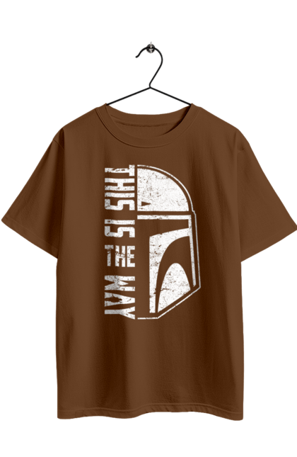 Футболка оверсайз з принтом "Такий шлях". Distressed, mandalorian helmet, movies, tv show, зоряні війни, кіно, малюк йода, мандаларець, такий шлях. 2070702