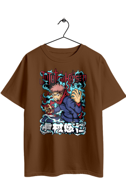 Футболка оверсайз з принтом "Магічна битва Ітадорі". Anime, jujutsu kaisen, manga, аніме, ітадорі, магічна битва, манга, містика, сукуна, темне фентезі. 2070702