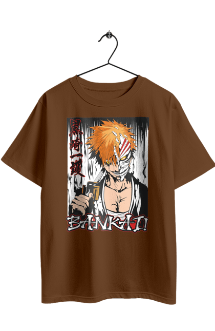 Футболка оверсайз з принтом "Бліч Куросакі Ічіґо". Anime, bleach, ichigo kurosaki, manga, аніме, бліч, ічіго, куросакі ічіґо, манга. 2070702