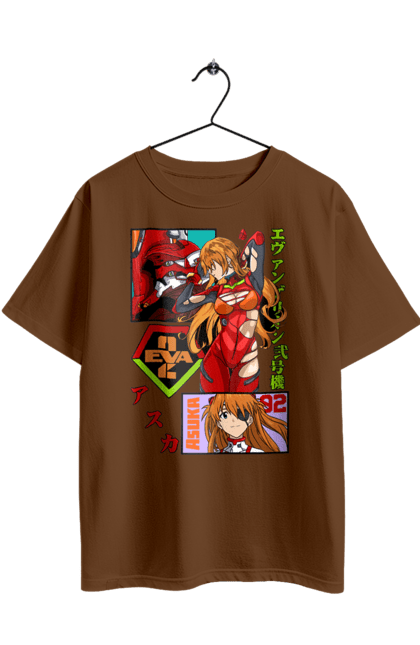 Футболка оверсайз з принтом "Євангеліон Аска". Asuka, аніме, аска, аска ленглі сорью, єва, єва 02, євангеліон, манга, меха, синдзі. 2070702