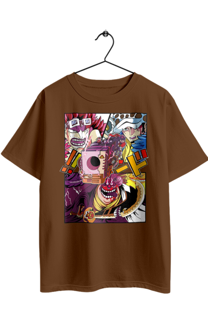 Футболка оверсайз з принтом "Шарлота, Трафальгар Ло та Юстасс Кід". Charlotte, eustass kid, one piece, trafalgar law, аніме, ван піс, манга, трафальгар ло, шарлота, юстасс кід. 2070702