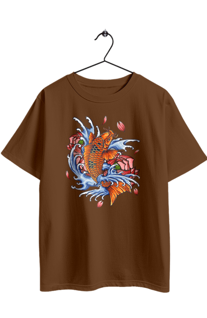 Футболка оверсайз з принтом "Риба і хвилі". Ryba, квітка, хвиля. 2070702