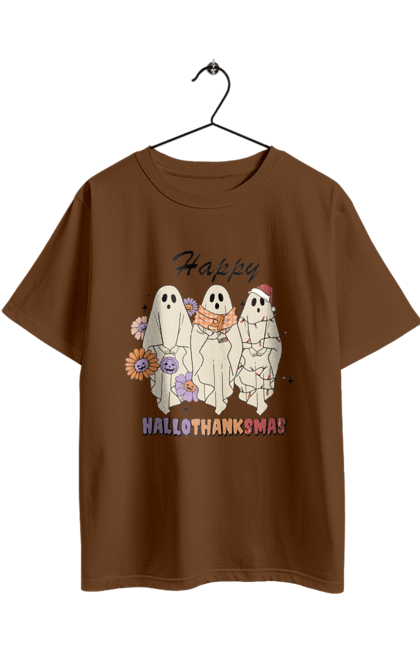 Футболка оверсайз з принтом "Хелловін Привид". 31 жовтня, halloween, гелловін, жовтень, капощі, ласощі, лякати, привид, свято, хелловін. 2070702
