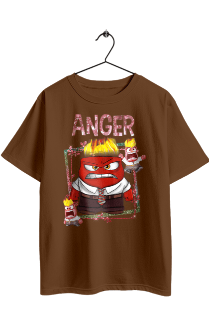 Футболка оверсайз с принтом Головоломка Гнев. Anger, inside out, pixar, головоломка, мультфильм, эмоции. 2070702