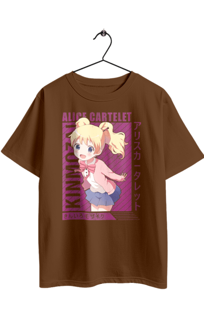 Футболка оверсайз з принтом "Золота мозаїка Аліса Картелет". Alice cartelet, anime, kiniro mosaic, kinmoza, manga, аліса, аліса картелет, аніме, золота мозаїка, манга. 2070702