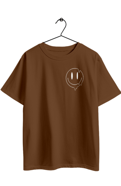 Oversized t-shirt with prints Summer Smiley. Computer smile, float, flows, funny smiley, hot, merry spade, physiognomy, smile, smile good mood, smiley, smiling face, smiling man, sweaty smiley. 2070702