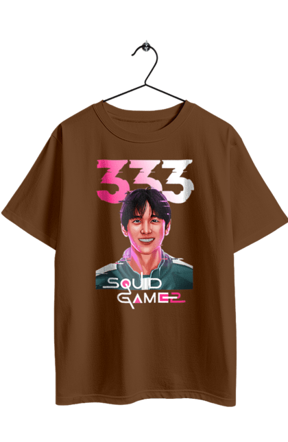 Футболка оверсайз з принтом "Гра в кальмара Лі Маянґ гі". 333, lee myung gi, lee myung-gi, netflix, squid game, гра в кальмара, гравець 333, лі маянґ-гі, нетфлікс, серіал. 2070702
