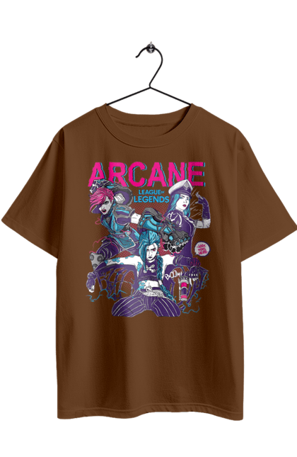 Футболка оверсайз з принтом "Аркейн". Arcane, league of legends, riot games, аркейн, вай, джинкс, мультсеріал, фентезі. 2070702