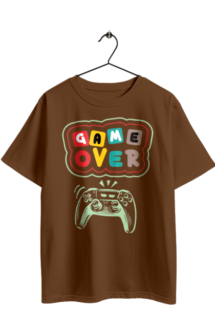 Oversized t-shirt with prints Game over (2). End, game, game is over, game over, life, sadness. 2070702